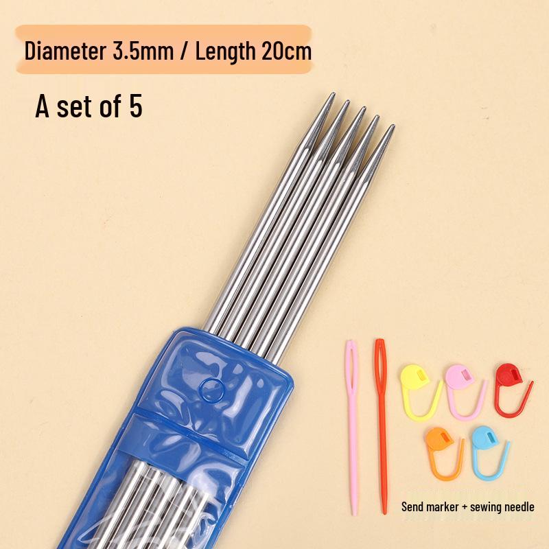 Rust-Proof Stainless Steel Double-Ended Knitting Needles for Handmade Dolls, Scarves, and Sweaters