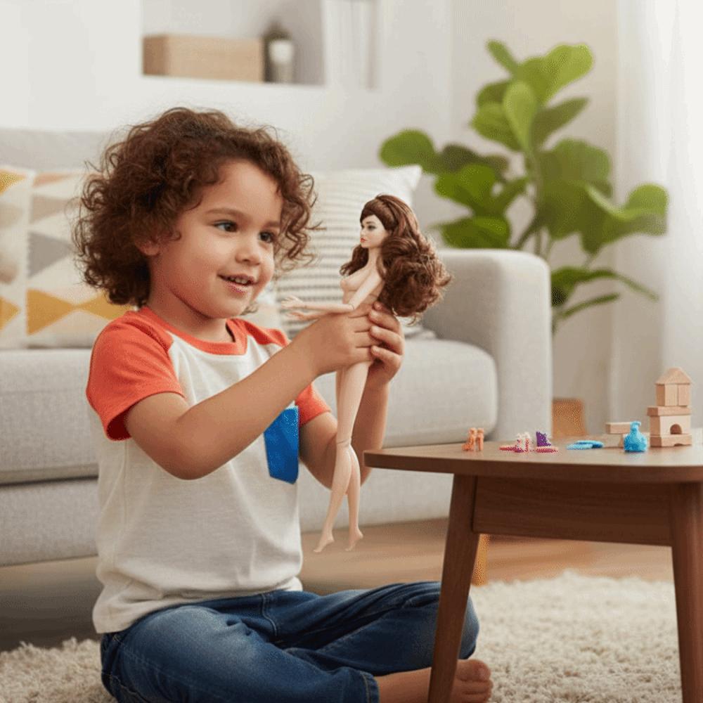 Curly Hair Supermodel Nude Doll European Action Figure Body Fashion 1/6 Doll Model Children Gift