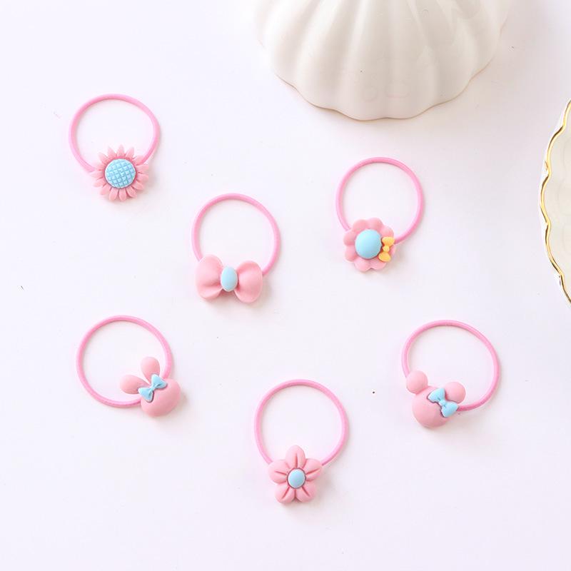 Kleines Mädchen Mädchen Koreanische Kinder Gummiband Haarband Hohes elastisches Kopfseil Macaron Kopfschmuck Großhandel Schleife