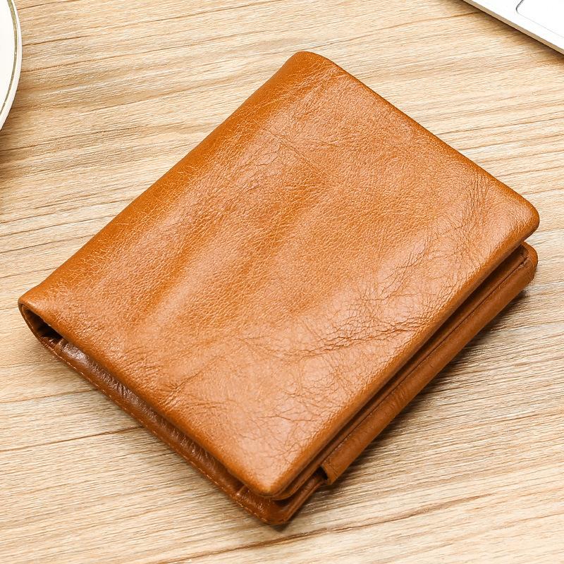Crazy Horse Wallet OEM Generation Real Cowhide Change Bag Large Capacity RFID Wallet ODM