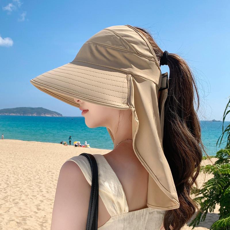 Summer Sun Protection Hat With Wide Brim And Neck Guard For Women Outdoor Sun Shield
