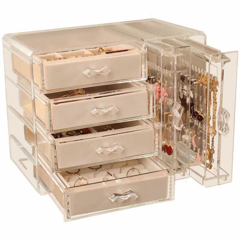 Necklaces, Earrings, Display Stands, Transparent, Jewelry Boxes, Rings, Bracelets, Dust-proof Multi-layer Storage Boxes