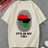 Juneteenth Its in My DNA Graphic TShirt African Map Fingerprint Black Pride Cotton Tops for Unisex Women Juneteenth Gift Apparel