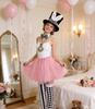 PESENAR White Rabbit Costume Accessory Set with Bunny Top Hat, Tutu Skirt, Checkered Socks and Pocket Watch Necklace