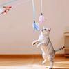 Cat Toys Feather Sticks Cat Toys Interactive Feather Toy for Cats Teasing Long Handle Stick Cats Toy with Bell Pet Supplies