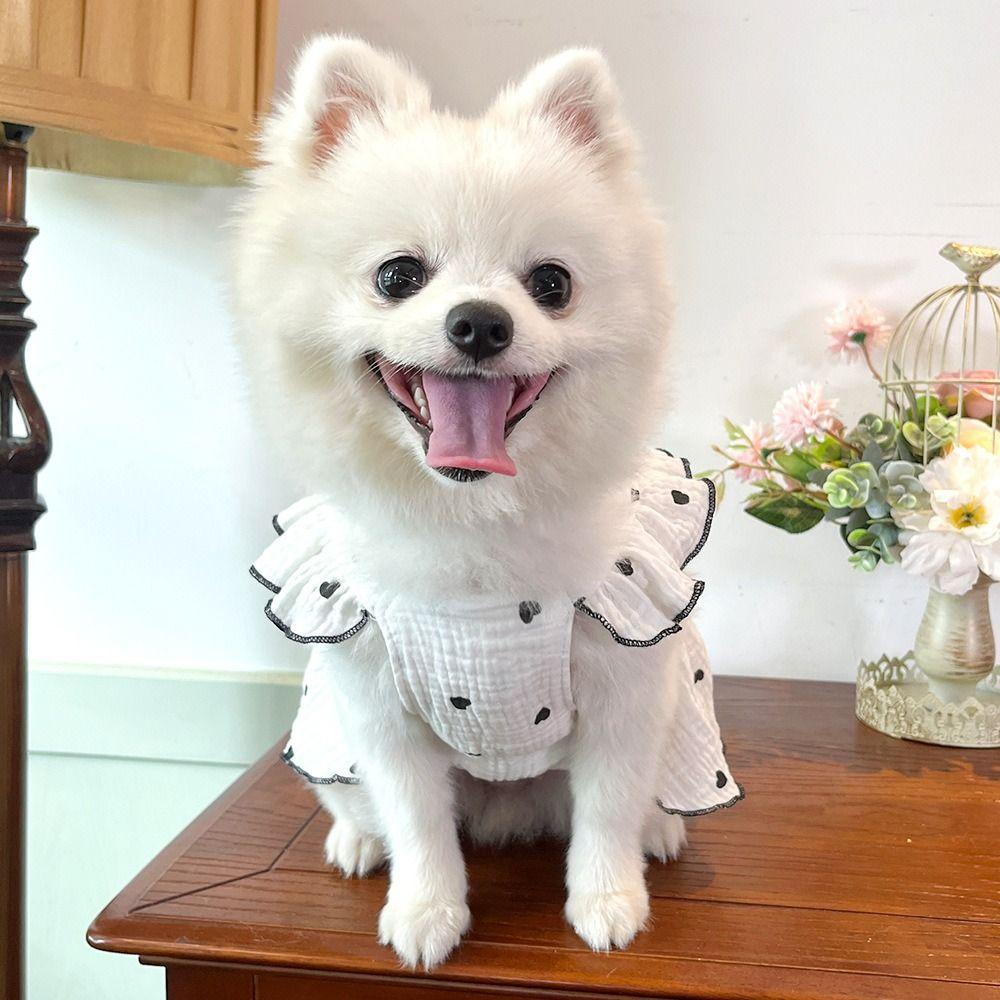 Bow Heart Summer Dog Princess Dress Cotton Cat Dog Costume New Kitten Pet Skirt  for Small Dogs