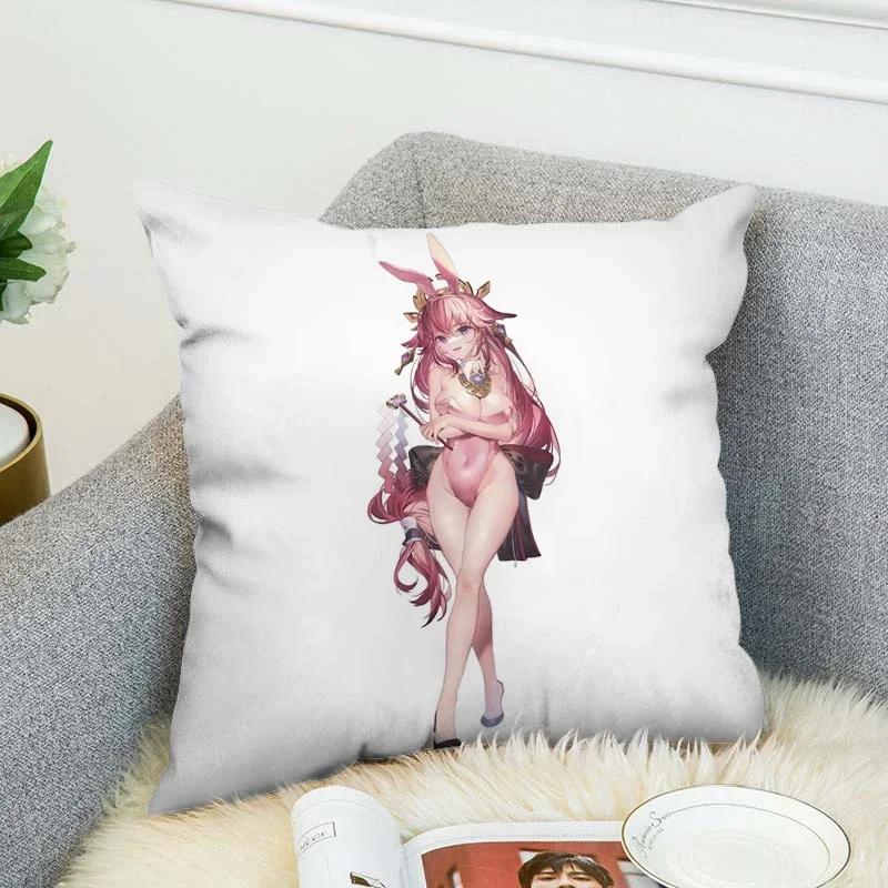 Genshin Impact Pillow Covers Decorative Cushions Cover for Sofa Pilow Cases Sleeping Pillows Pillowcase Fall Decor 45x45 Cushion
