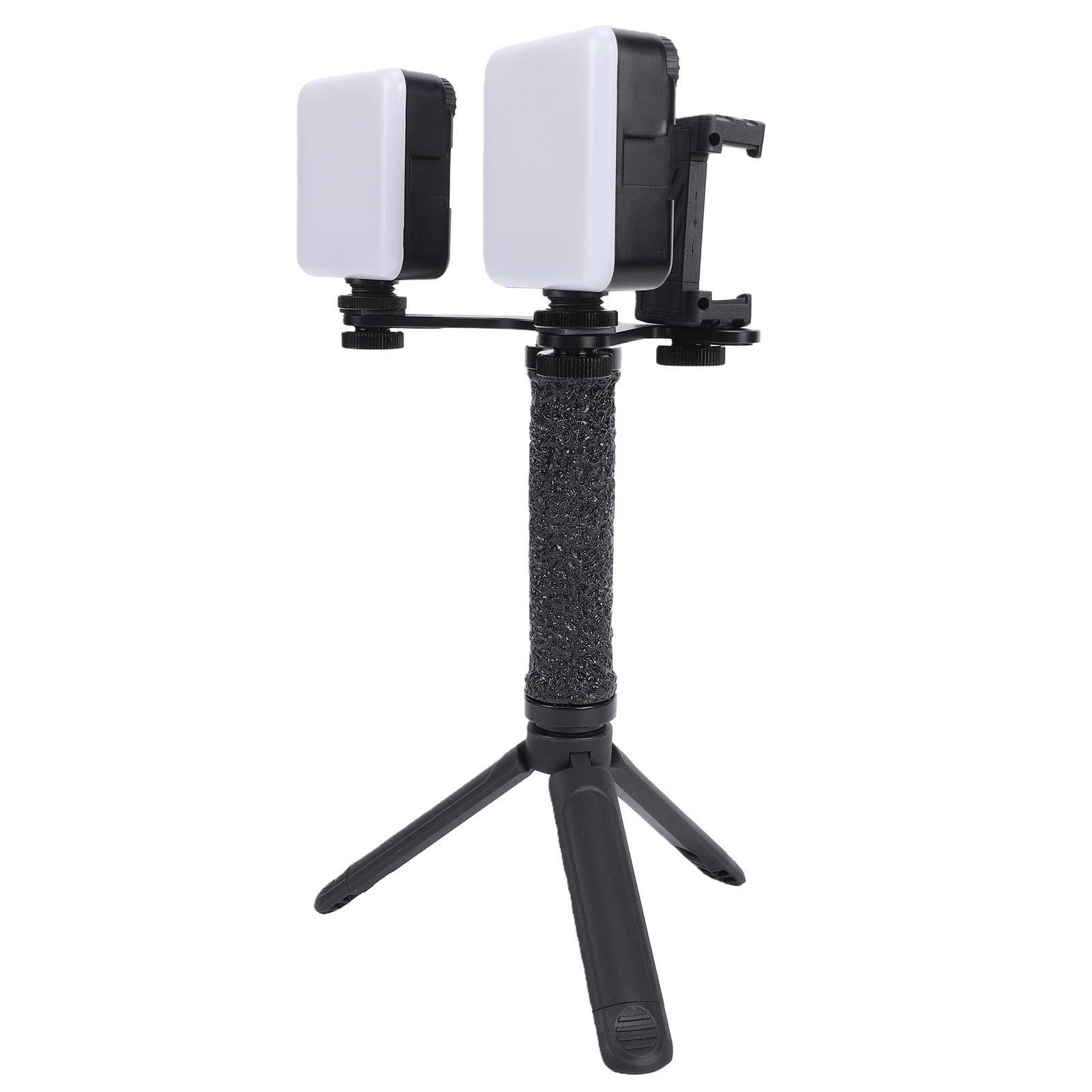 

2PCS Video Light 5600K Dimmable Phone Mount Selfie Light Portable Photography Lighting with Stand for Vlogging Recording