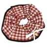 Elegant French Plaid Lace Bow Hair Scarf with Elastic Band