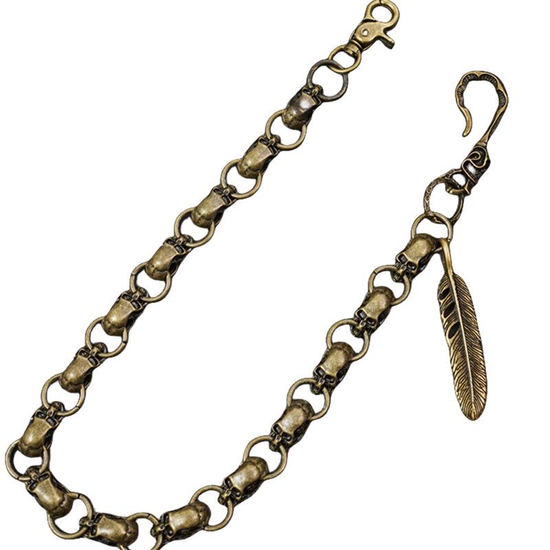 Men's Skull Alloy Pant Chain - Antique Bronze Hip Hop Accessory