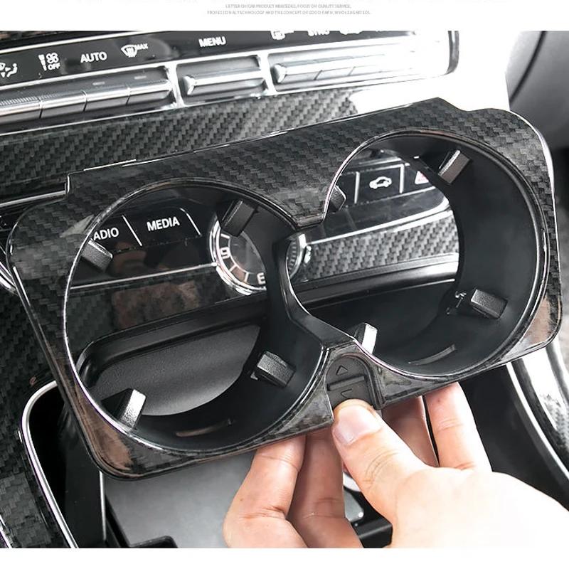 Car Styling Water Cup Holder Frame Trim Covers Stickers For Mercedes Benz GLC C E Class W205 W213 X253 Interior Auto