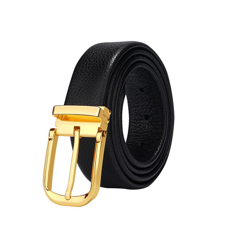 Men's Belt, Top Layer Cowhide Pin Buckle Belt, Business Casual and Versatile Leather Edge-padded Pants Belt