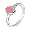 Pink Stylish Geometric Strawberry Crystal Ring For Women Elegant Adjustable Statement Jewelry