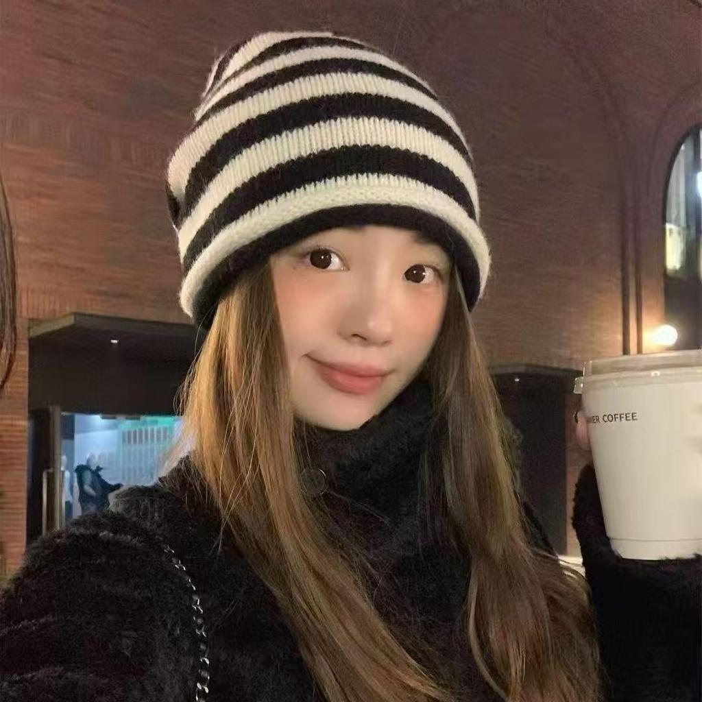 Unisex Autumn/Winter High-Elastic Knit Slouchy Beanie with Double Roll-Up Design