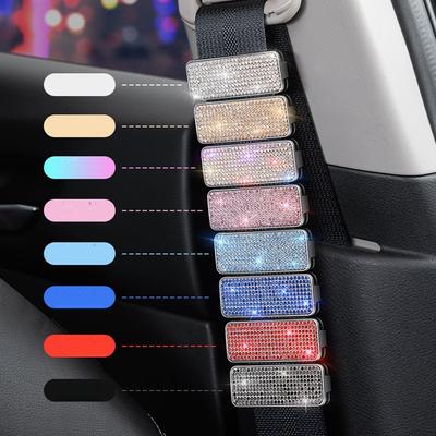 Anti-slip Car Seat Belt Adjuster Thickened Sponge Shiny Vehicle Seat Belt Buckle Clip Easy To Install Shock-absorbing