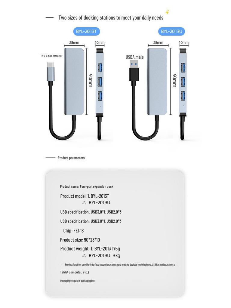 4-v-1 Vysokorychlostní USB-C Hub pro Huawei & Apple MacBook