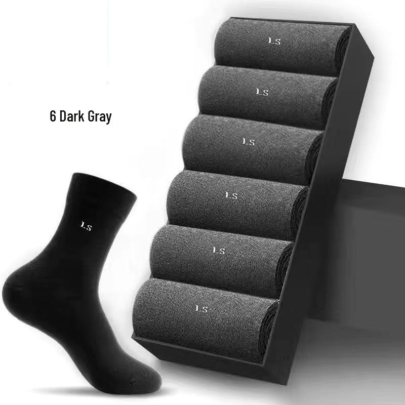 Men's Breathable Cotton Mid-Tube Socks, Sweat-Absorbent, Suitable for All Seasons, Business and Sports.