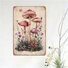 Vintage Mushroom Pink Purple Print Metal Poster Wall Art Kitchen Decor