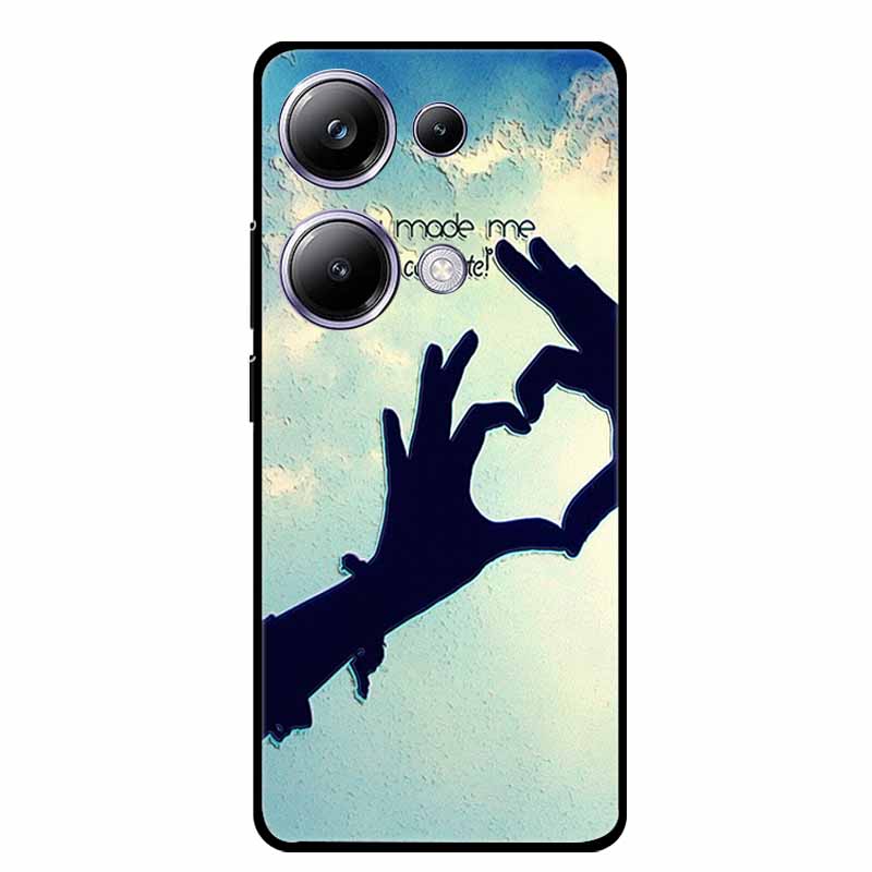 3D Emboss Case For Xiaomi Poco M6 Pro Phone Case Flower Silicone Soft Back Cover For Xiaomi Poco M6 Pro Case PocoM6 M 6 Pro Capa