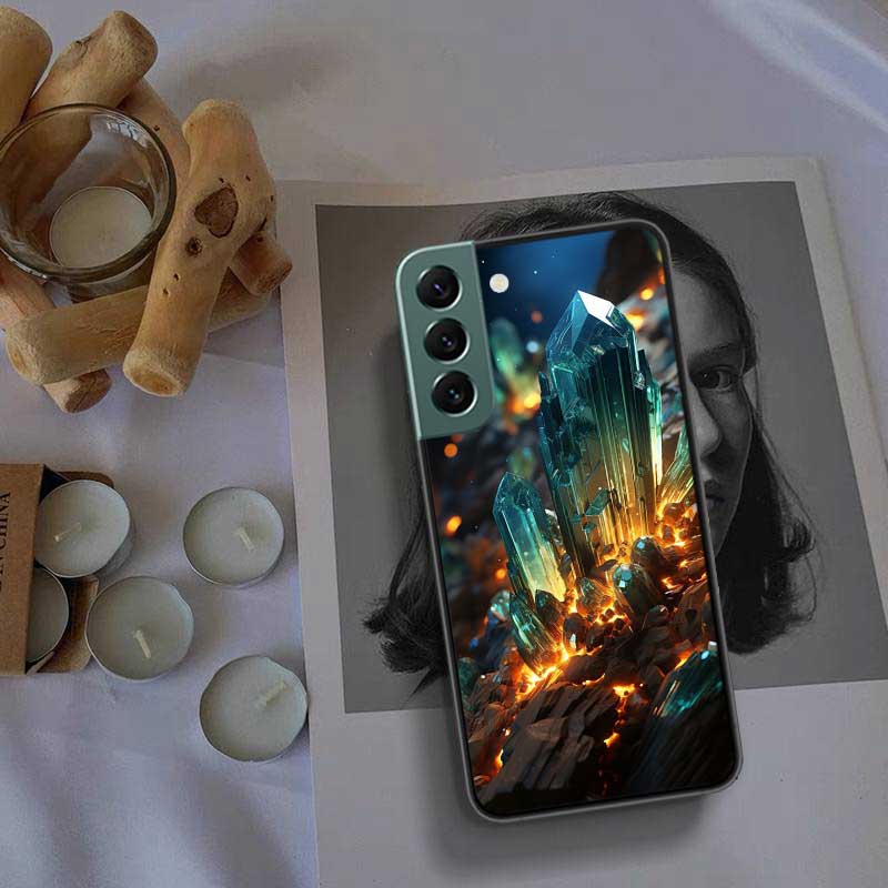 Natural Crystal Diamonds Phone Case For Samsung Galaxy S22 S25 Ultra S21 S10 Plus S26 Edge S20 S23 S24 FE Cover Silicone Sof