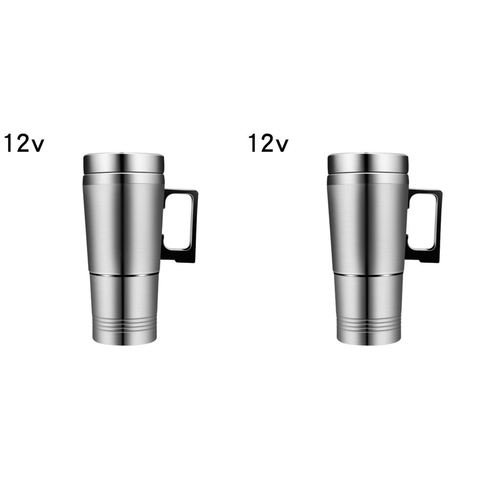 Vehicle Heating Cup 12V/24V Camping Travel Kettle 300ML Water Coffee Milk Thermal Mug Stainless Steel Car Electric Heating Cup