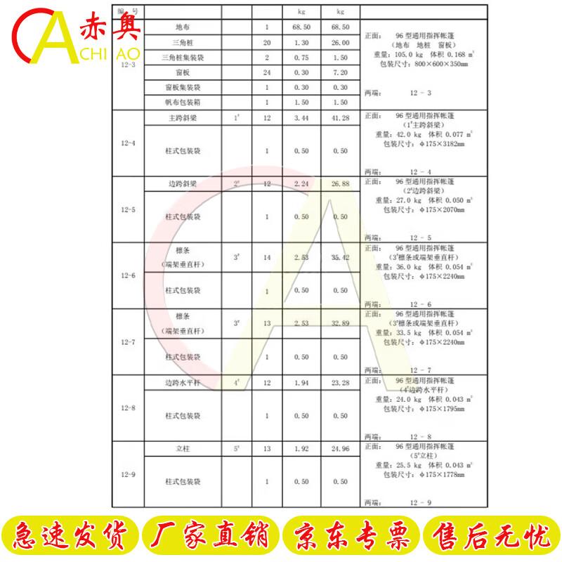 96 Universal Command Tent Accessories
