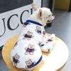 Warm Velvet Clothing Strawberry Bear Print French Bulldog Plaid Vest Clothing Supplies Pitbull Chihuahua Puppy Accessories