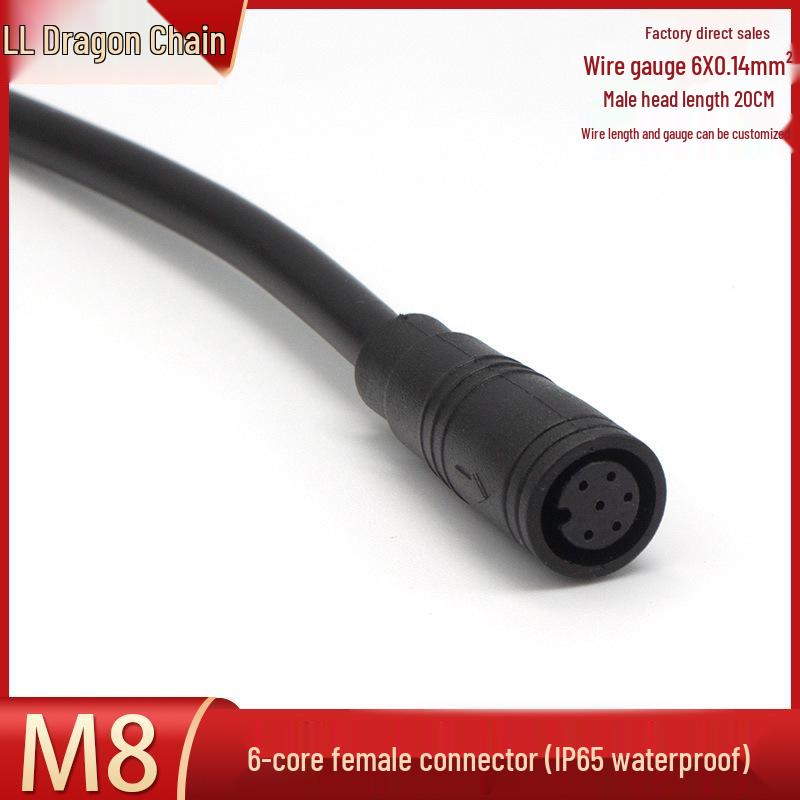 Waterproof M8 Aviation Plug with Cable: 2-6 Pin Male & Female Connector