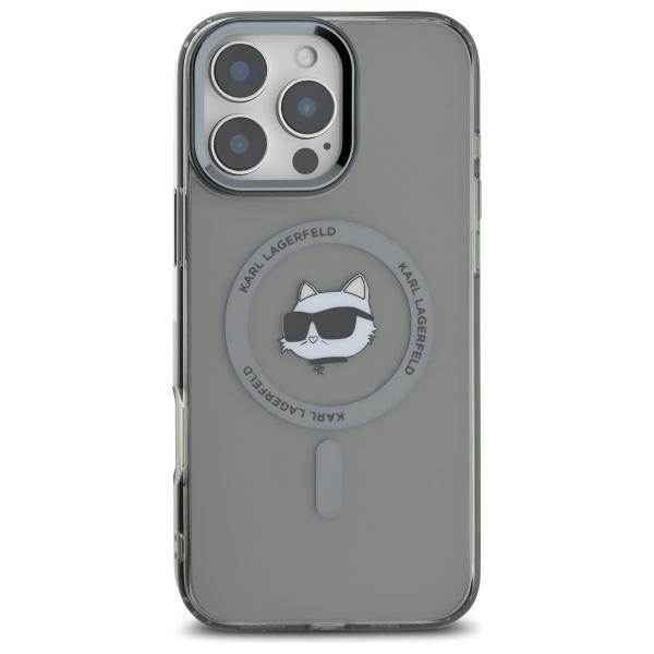 Karl Lagerfeld Klhmp16Lhlschk Iphone16 Pro 6.3 Czarny/Black Hardcase Iml Metal Choupette Head Magsafe