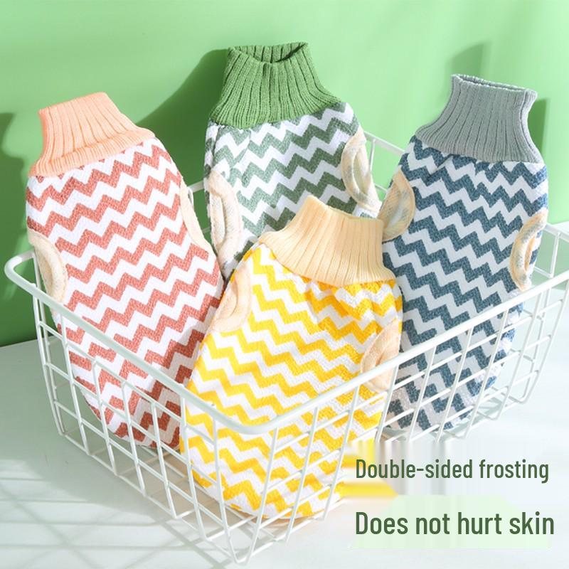 Exfoliating Double-Sided Bath Towel: Universal Painless Mud Removal Gloves with Coarse and Fine Sand for Adults