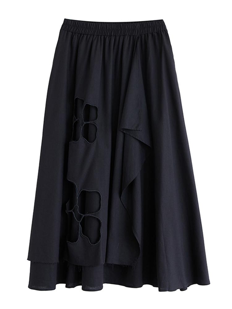 Xitao Loose Irregular Hollow Out Skirt  ZY8907