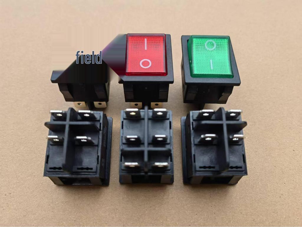 High Current 40A 250VAC Spot Welder Switch, Four Pins, Two Positions with Light, KCD4 Rocker Boat Switch.