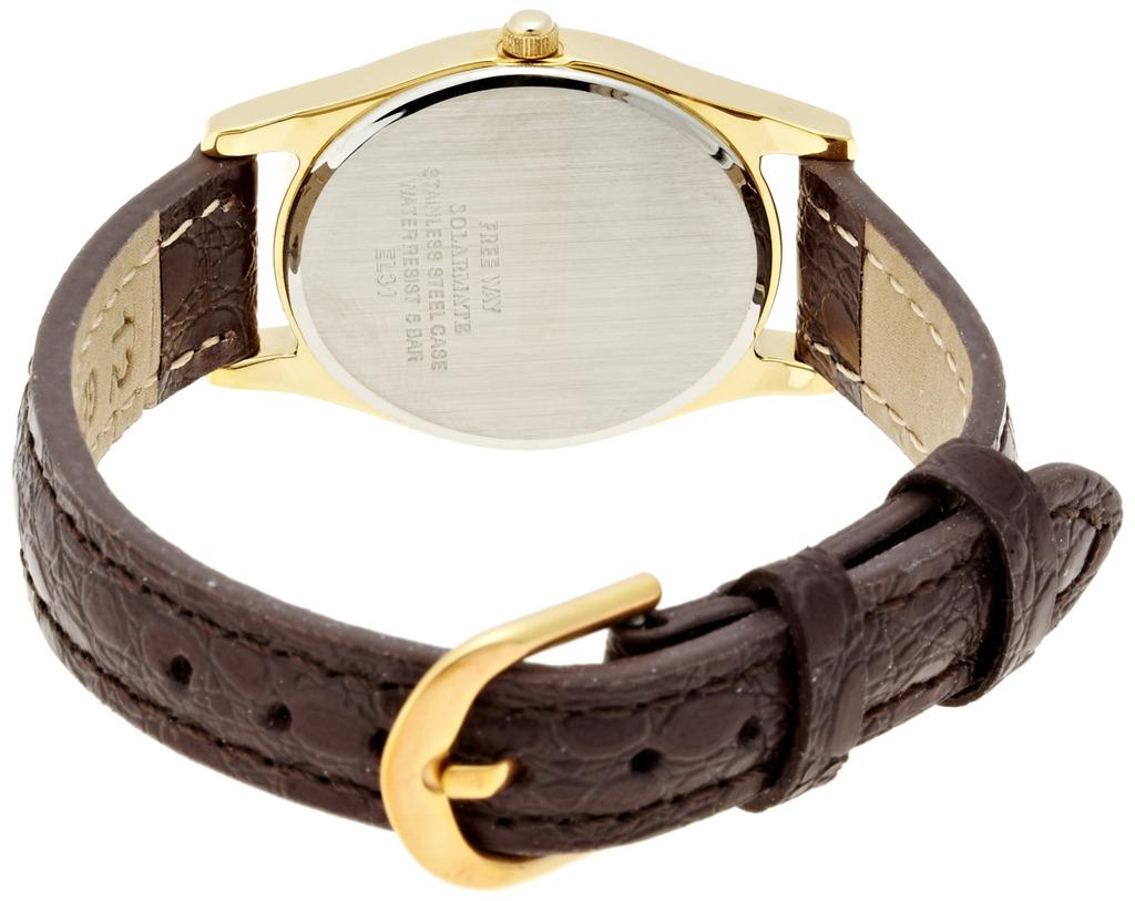 CITIZEN Analog Solar Waterproof Leather Strap Watch White x Brown Q&Q Women's AA95-9917