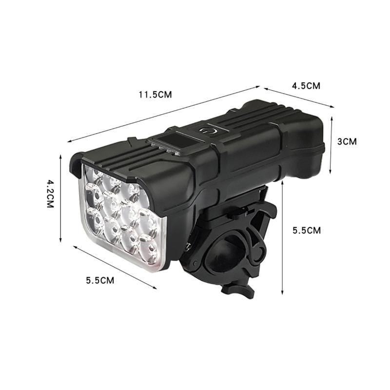 Bike Light With 140 Db Horntype-C Rechargeable Mountain Bike Deadlight 12 Led Bicycle Safety Light For Night Riding
