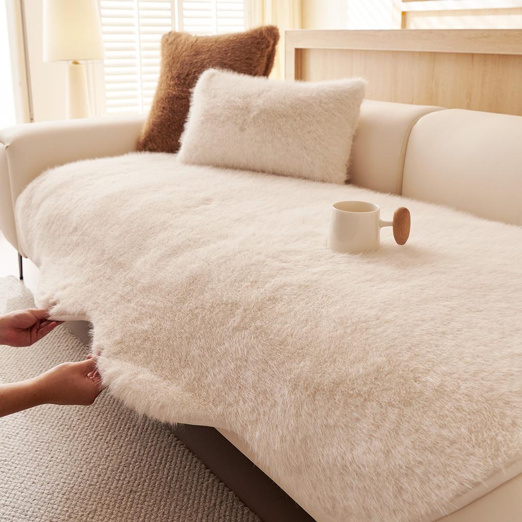 Winter Plush Special-Shaped Sofa Cushion  New Autumn And Winter Straight One-Piece Non-Slip Sofa Seat Cushion Cover Cloth
