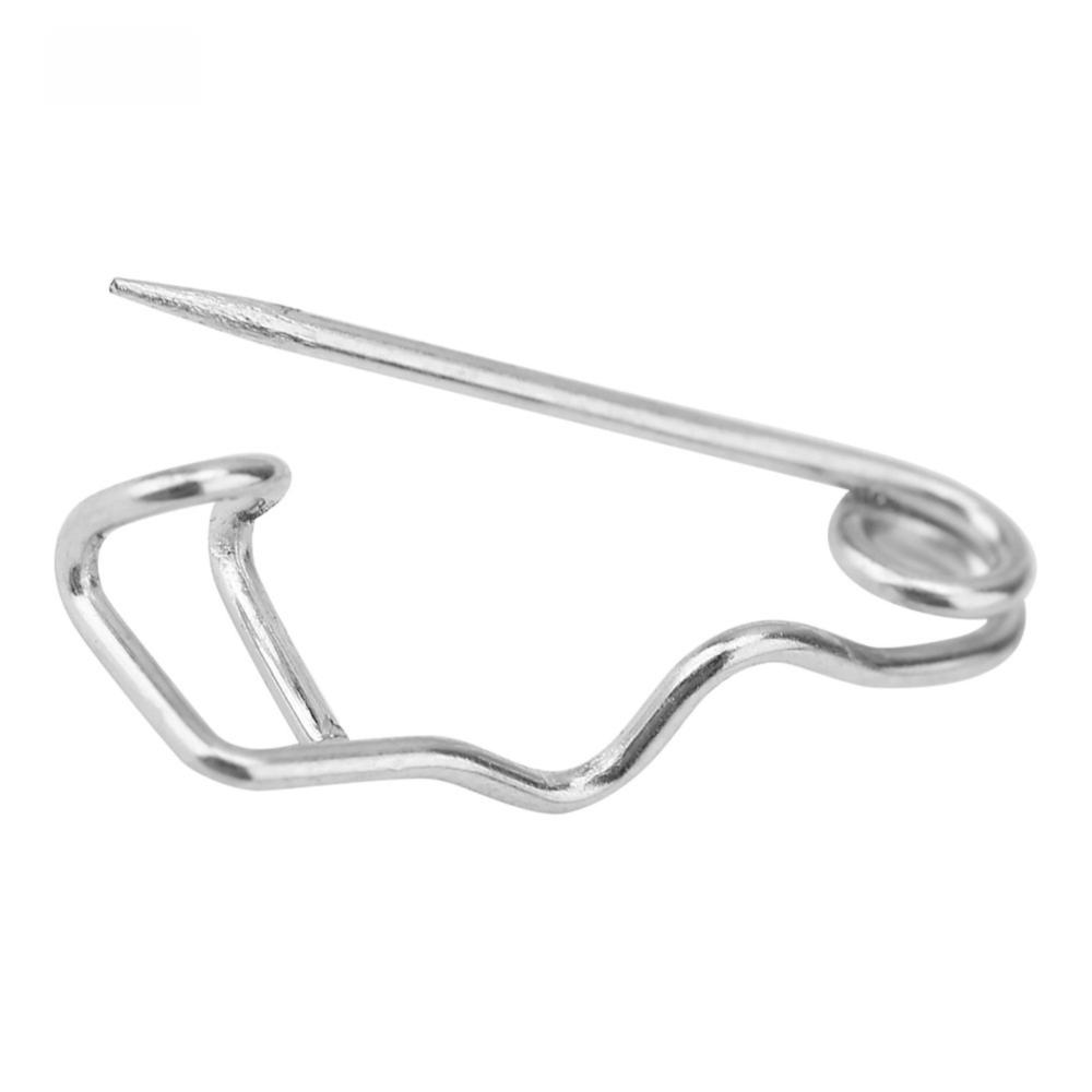 100Pcs Silver Safety Pins Metal Steel Wire Locking Pin Clasps Sturdy S-Shaped Pins  For Quilting