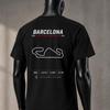 T-shirt Circuit de Barcelone Carte du Circuit de Course de Formule 1 T-shirt Cadeau Sport Automobile Pour Fans de Pistes F1 Chemise cadeau pour lui