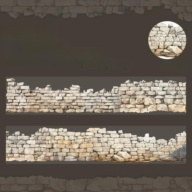 1Roll Tape Stone WallWall Texture One Fine Day Priming Collage European Path Series  Handbook Priming DIY Scrapbook Cut