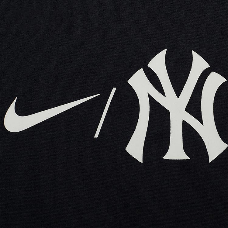 Nike Sweatshirt X MLB Kollaboration New York Yankees Buchstaben Logo Print Schnelltrocknend Langarm Kinder Oberteile Schwarz 3Z3B7SAWA-NYY