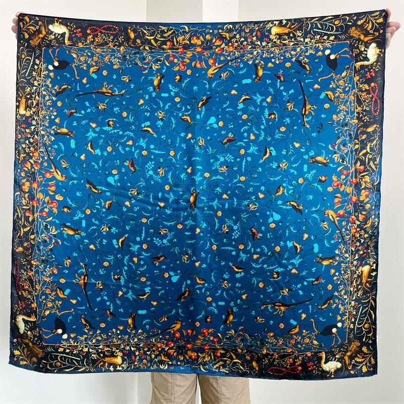 110*110 cm Quadratischer Seidenschal Damenmode Bedruckter kleiner Halsschal Büro Damen Haargürtel Folar Taschentuch Damen Taschentuch Schal Schal