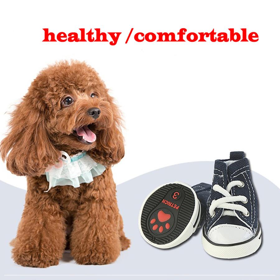 Pet Dog Shoes Denim Canvas Sneaker Puppy Sporty Cloth Shoes Pink Blue Pet Dog Boots Lovely Shoes for Small Dogs