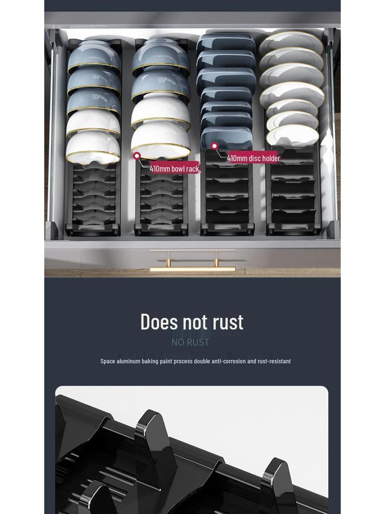 Kitchen Dish Drying Rack with Cutlery Holder and Drawer Organizer