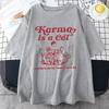 Karma Is A Cat 2024 Taylor Midnights Album Tshirt Short Tee Shirt Meet Me At Midnight Tops Camisetas Unisex Dropshipping