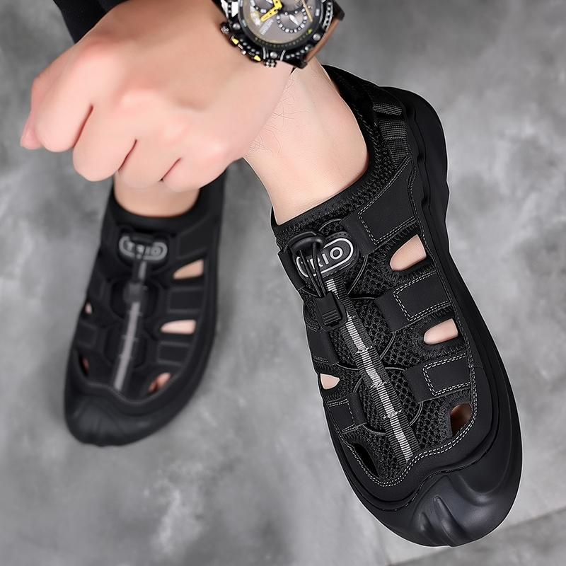 Fashion 2025 Summer Breathable Men's Sandals Outdoor Hiking Shoes High-quality Wear-resistant Soles Men's Casual Mesh Beach Shoes
