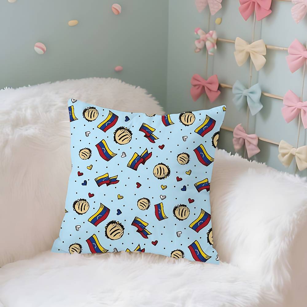 Venezuelas-Aesthetics-Art Pillow Case Cushion Cover Soft Cute Throw Pillow Case For Car Sofa Pillowcase Polyester With Zipper