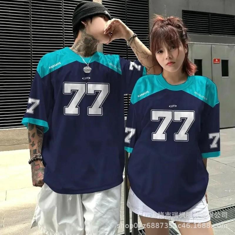 Mens Oversized Hip Hop Streetwear T-Shirt Loose Fit Short Sleeve Cotton Graphic Tee
