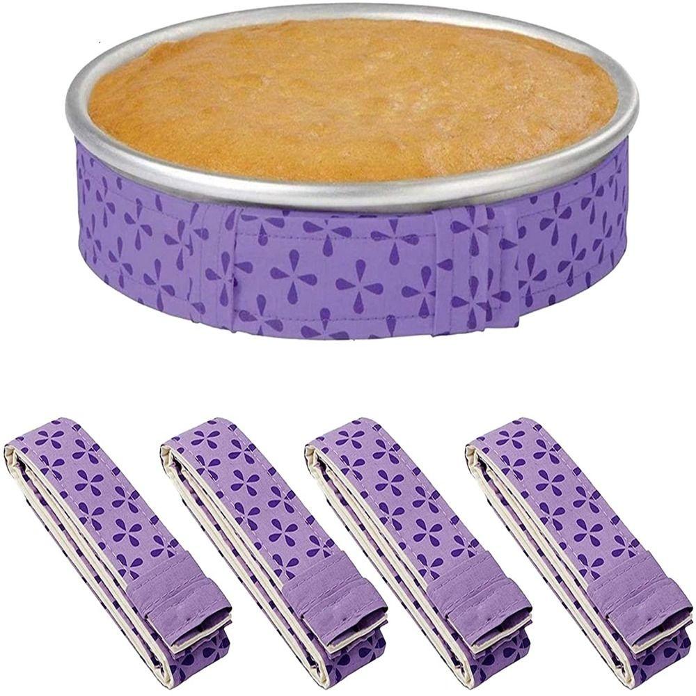 2/4Pcs Purple Baking Tray Protection Strap Cloth Bake Strip Belt Cake Pan Strips  Kitchen Gadgets