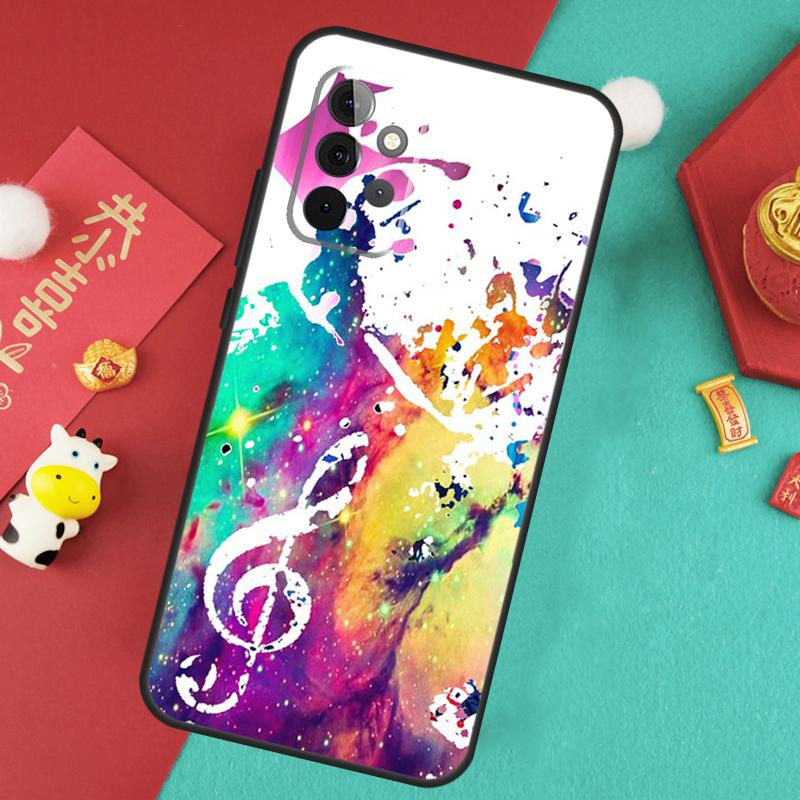 Treble Clef Music Note Case For Samsung Galaxy A52 A32 A12 A14 A34 A54 A51 A71 A53 A33 A13 A15 A25 A35 A55 Cover