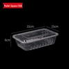 Disposable Rectangular Plastic Food Containers, 1200ml, 50 Sets with Lids