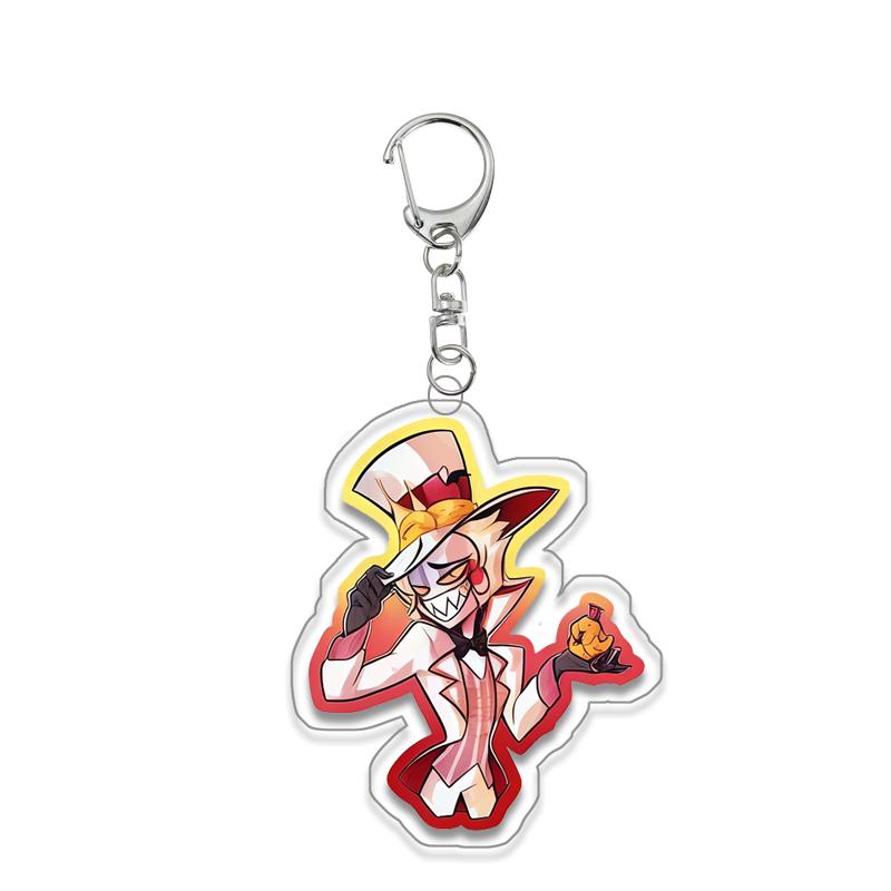 Anime for Hazbin Hotel Angel Dust Alastor Husk Charlie Morningstar Vaggie Acrylic Keychain Backpack Pendant Key Ring Decoration